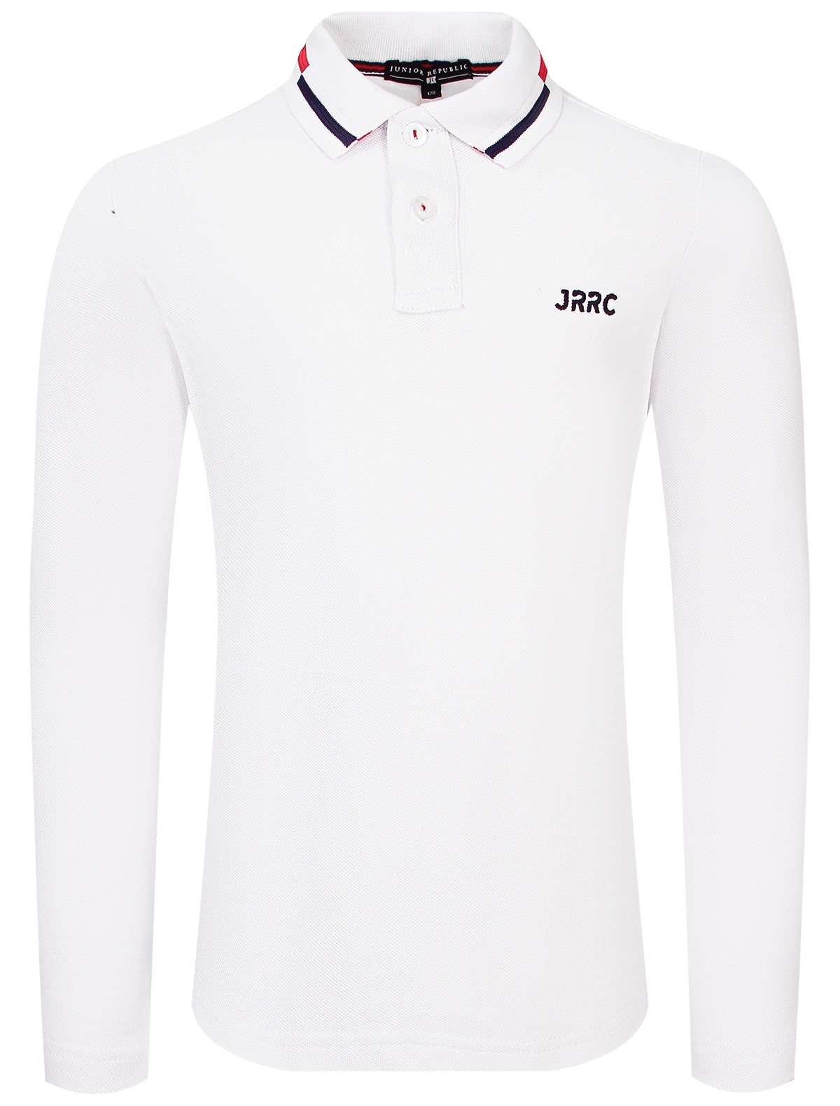 Белое поло с длинным рукавом