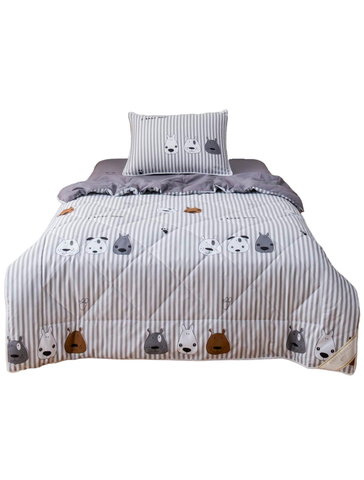 Комплект постельного белья с принтом собачки