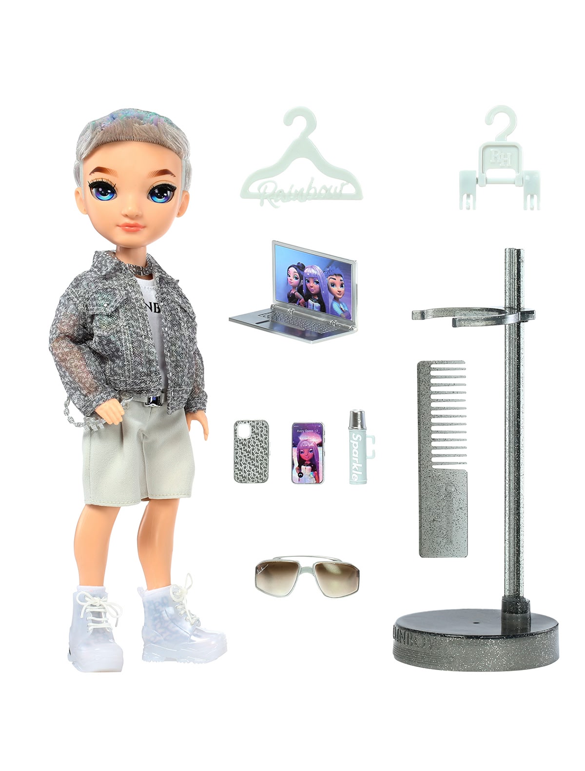 Кукла Эйдан Рассел 28 см. серебрян. с аксессуарами