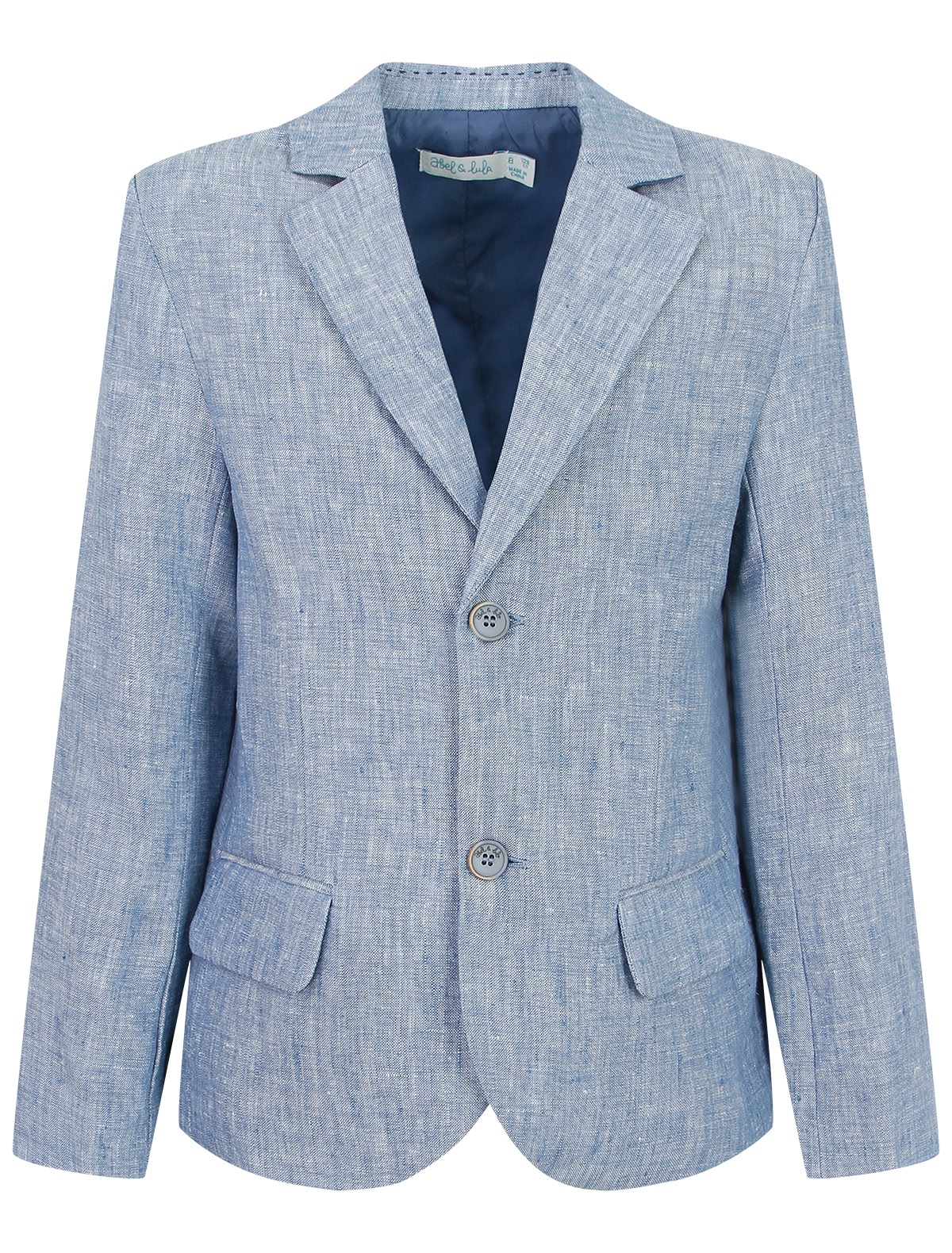 Голубой льняной пиджак
