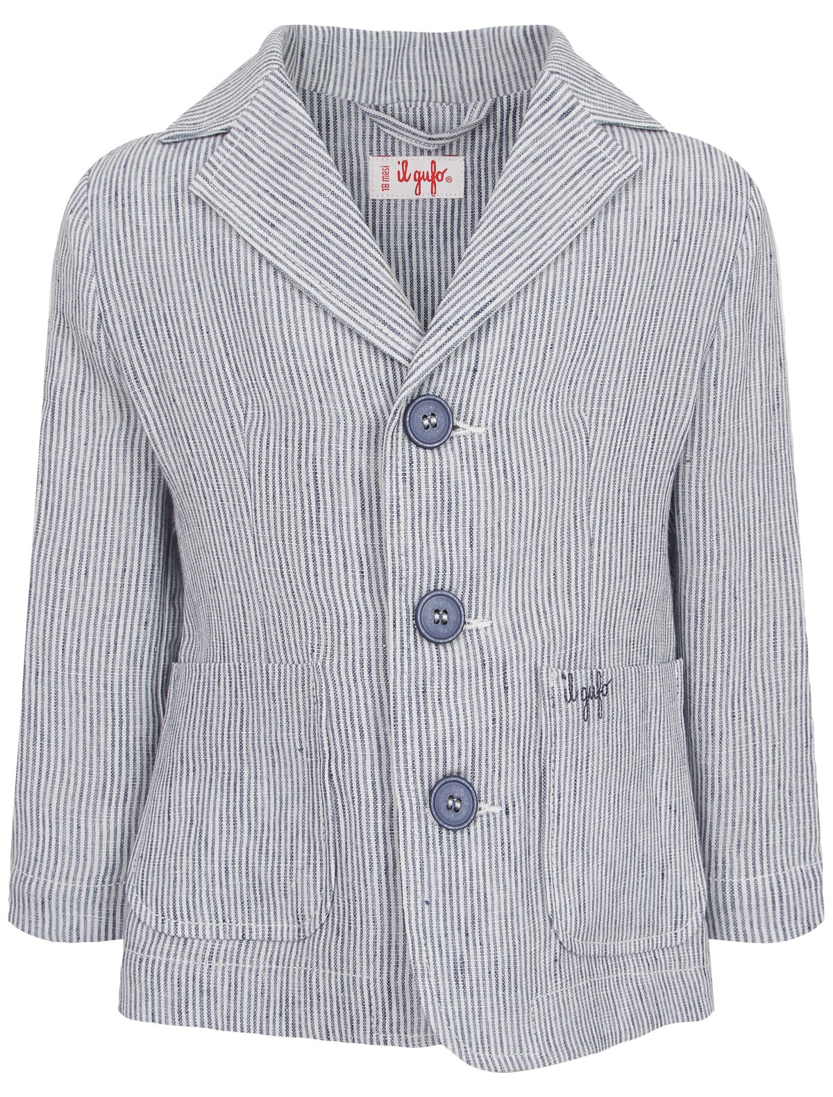 Льняной пиджак в мелкую полоску