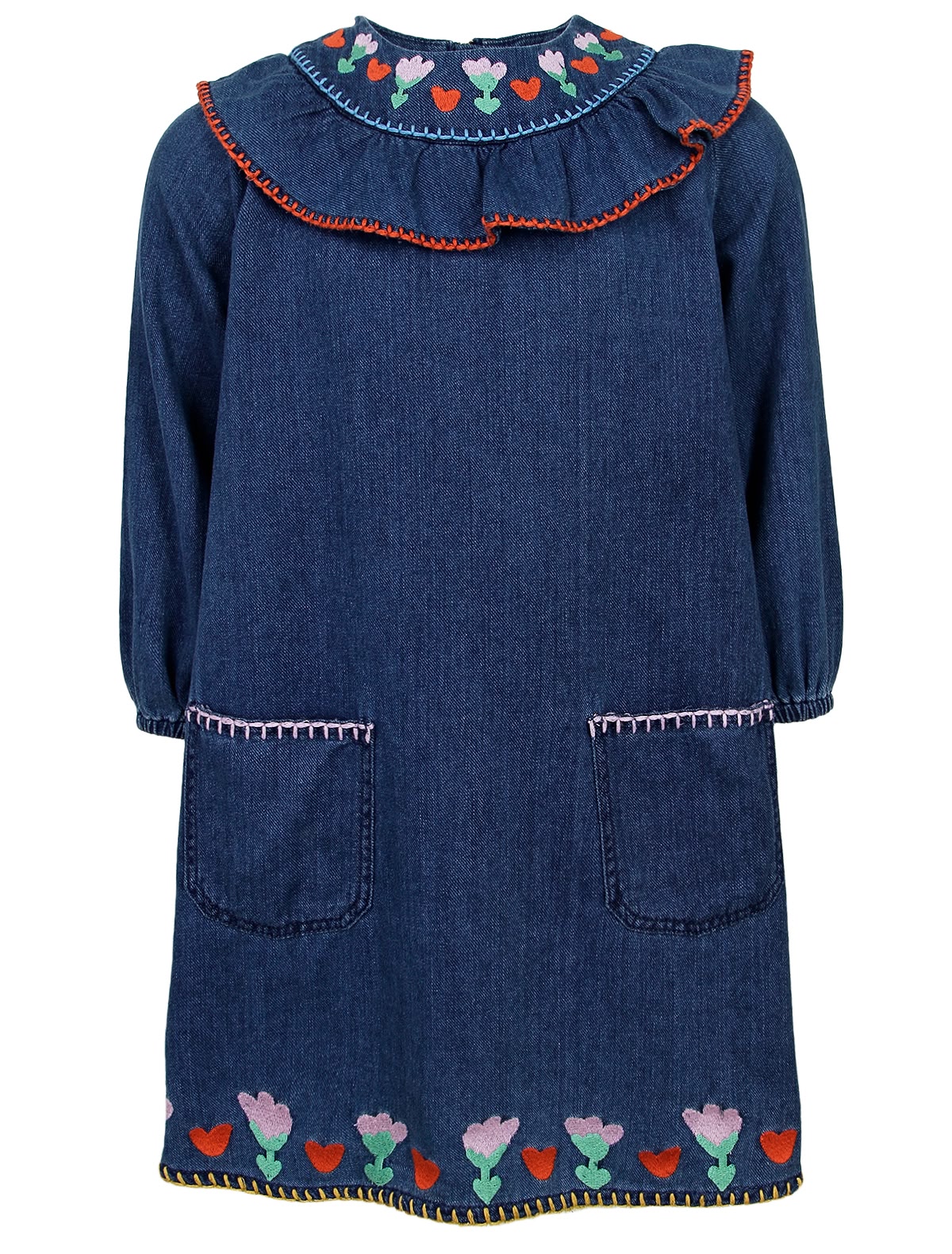 Джинсовое платье с карманами