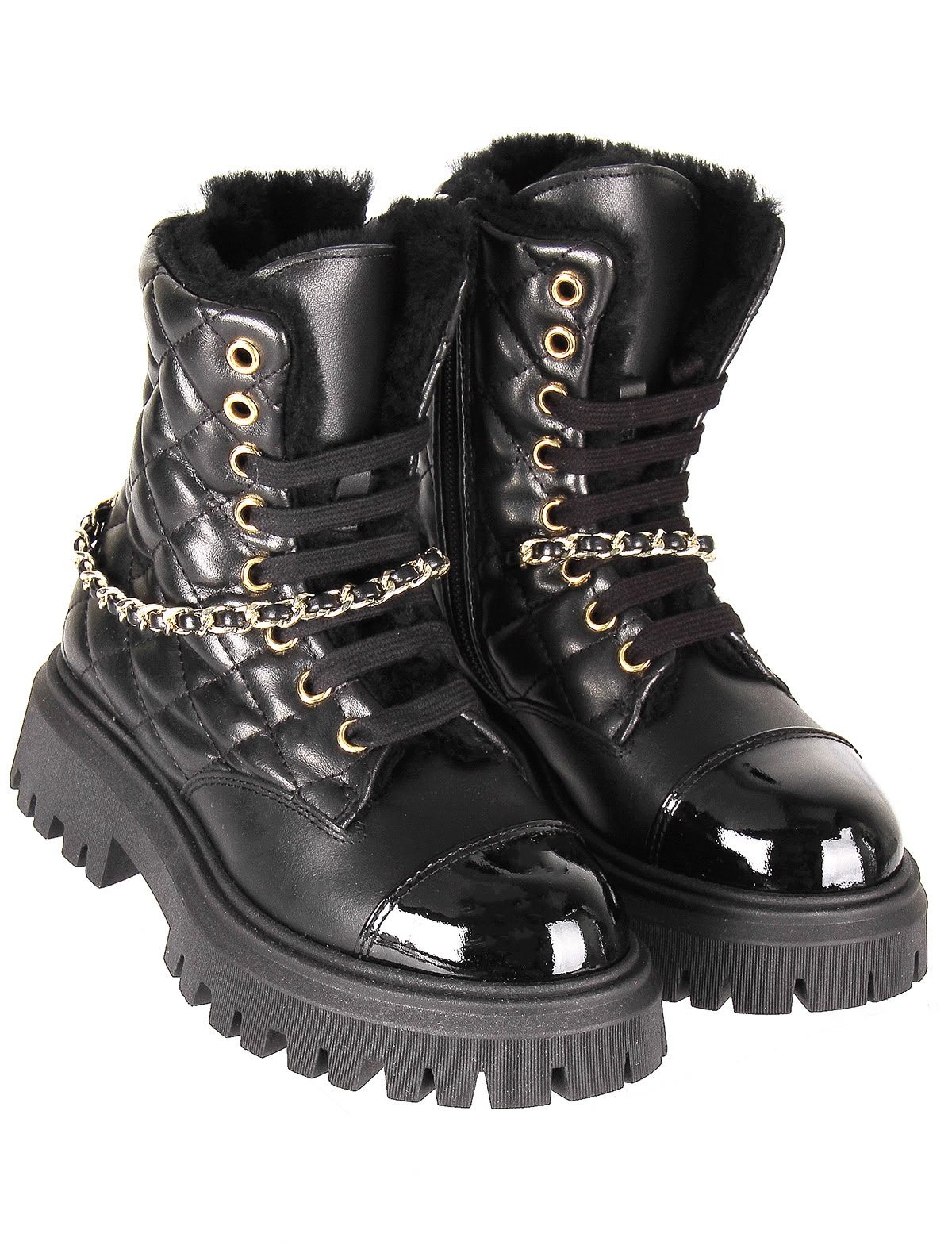 Ботинки с декоративной цепью