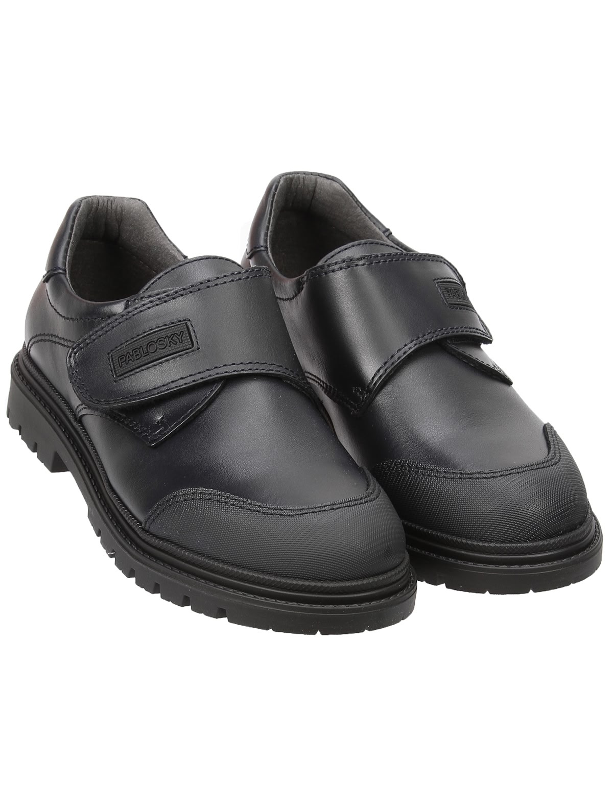 Синие полуботинки на липучках