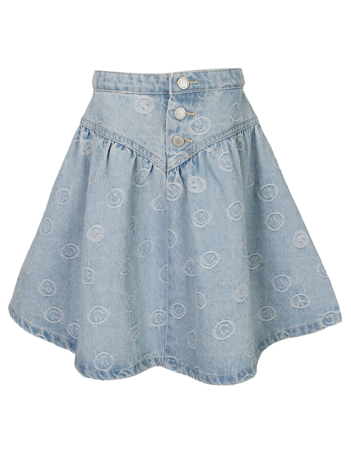 Джинсовая юбка со смайликами