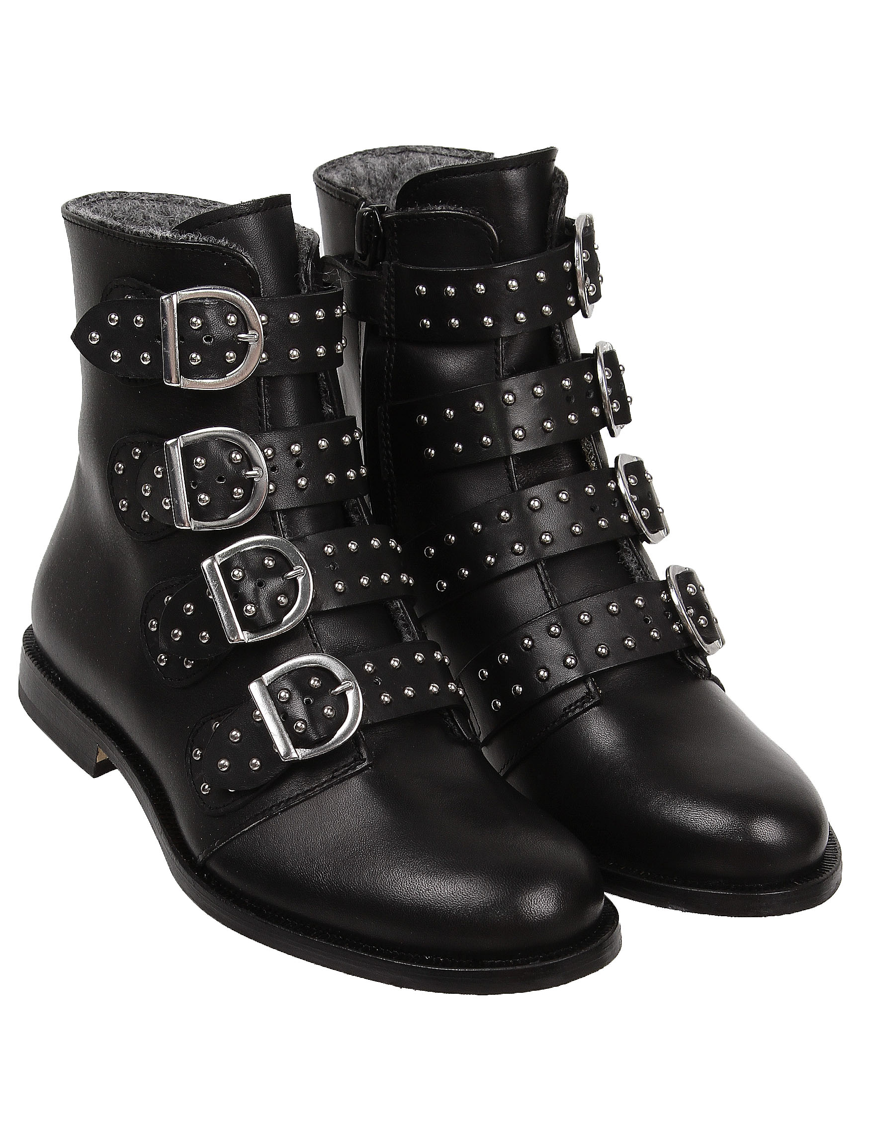 Ботинки из натуральной кожи с ремешками