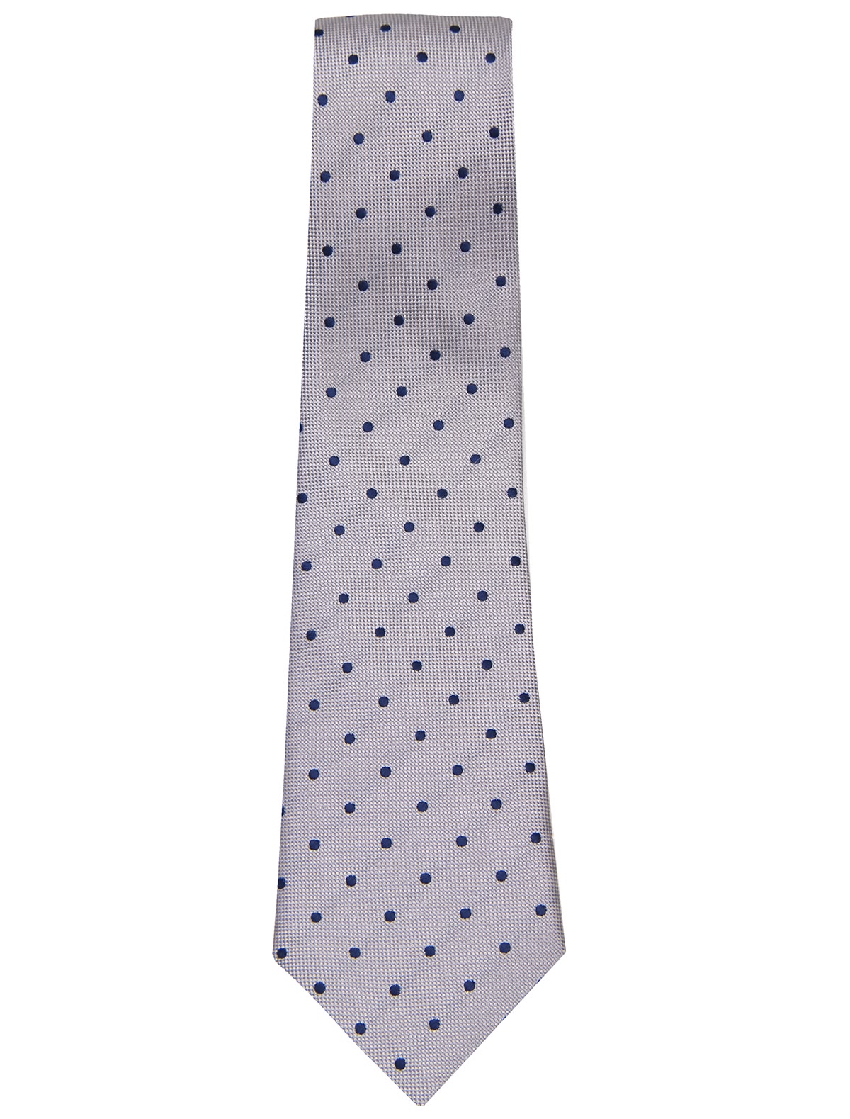 Серый галстук в синий горошек