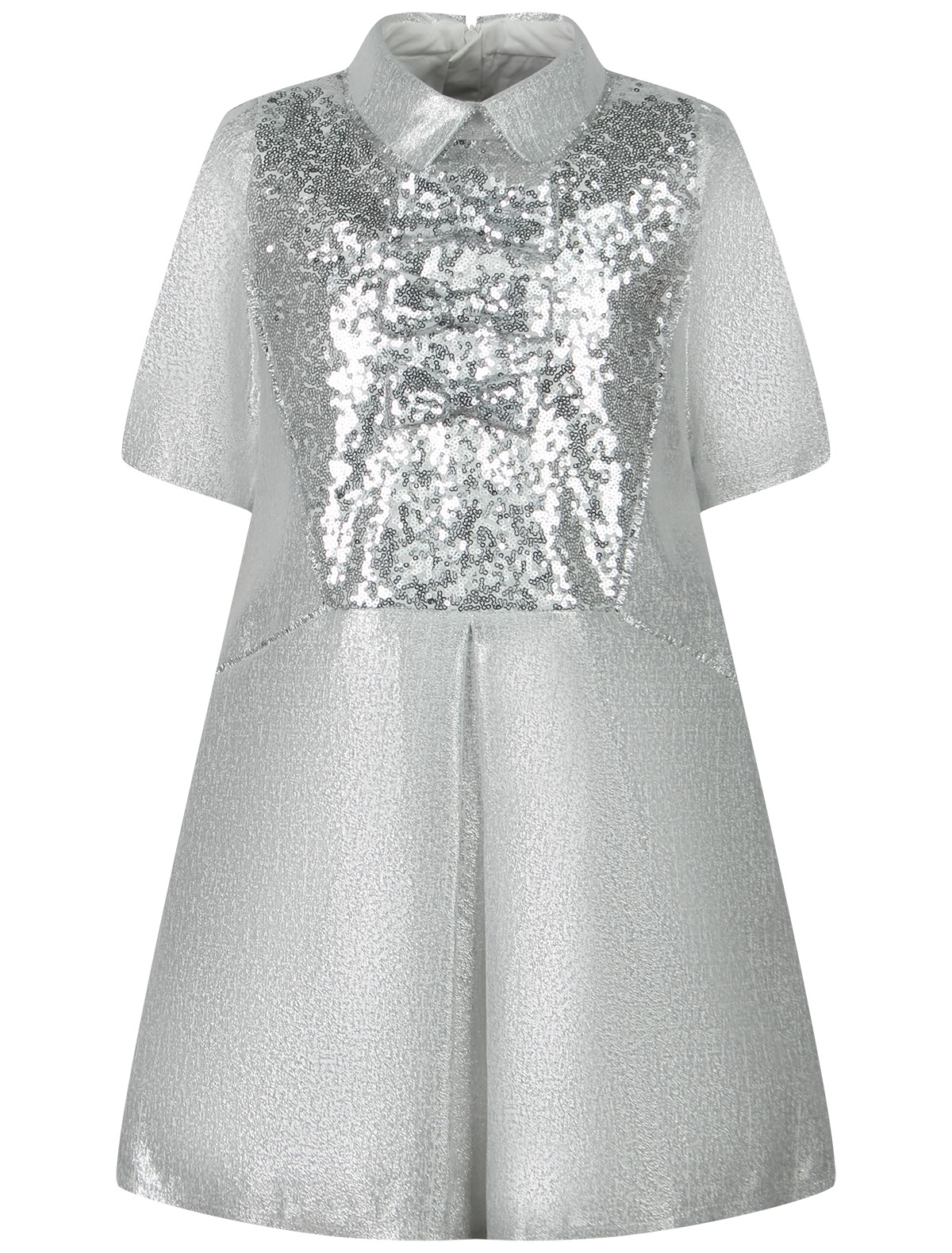 Серебристое платье с пайетками