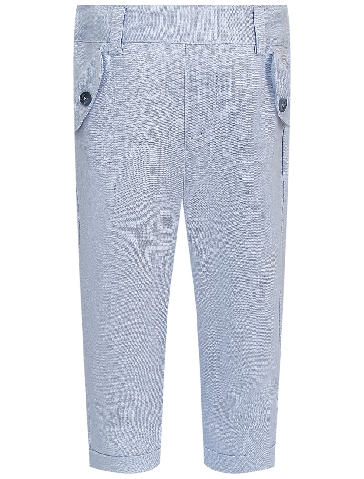 Голубые брюки из льна