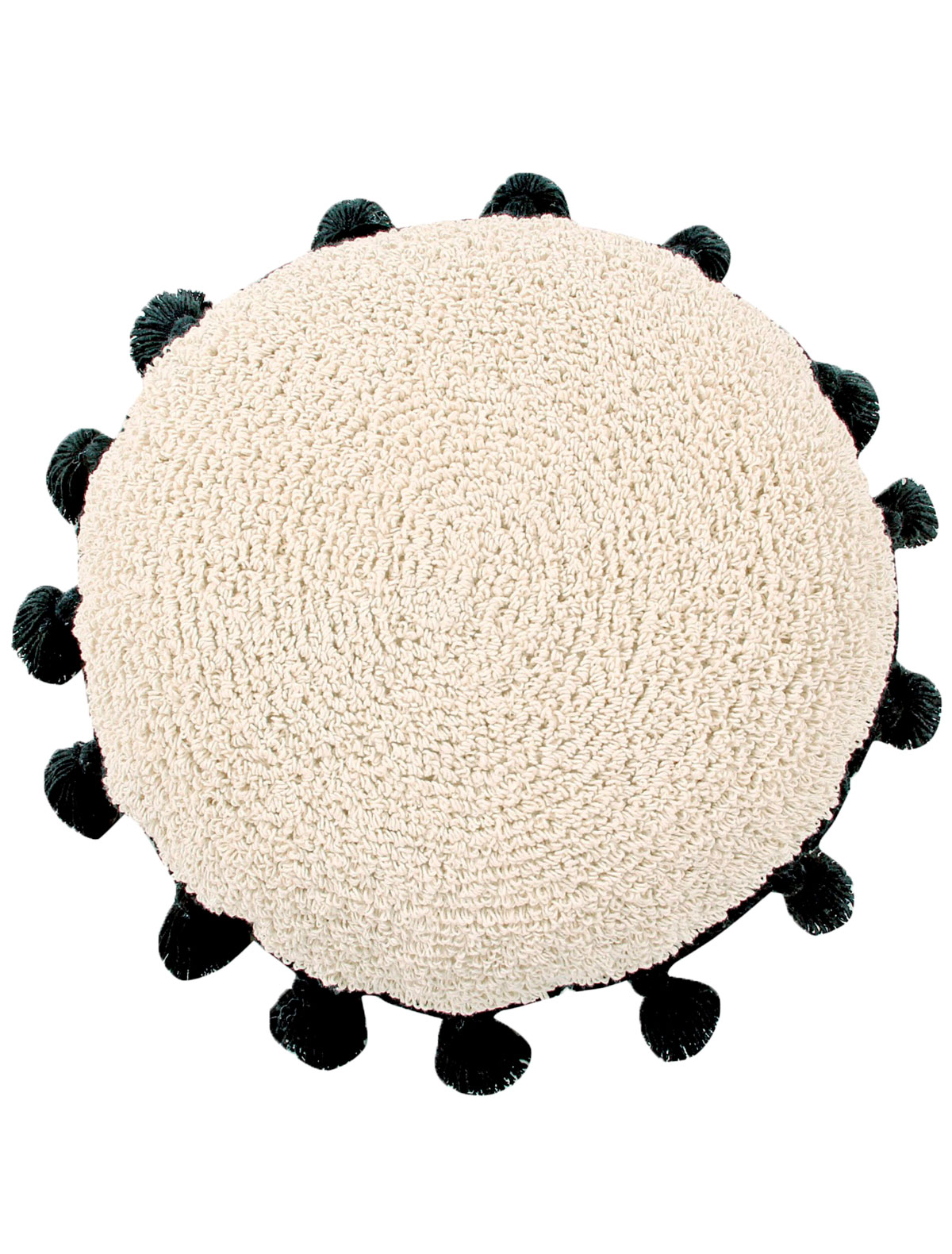 Бежевая круглая подушка 48 см