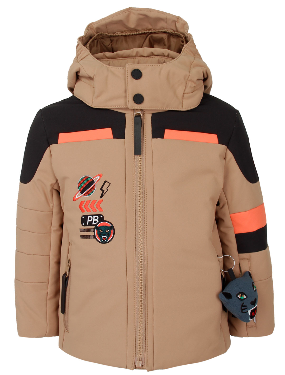 Бежевая куртка с нашивками