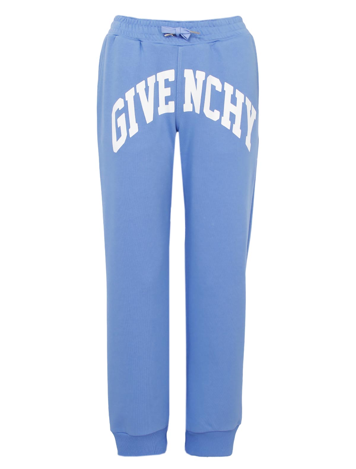 Голубые спортивные брюки с логотипом