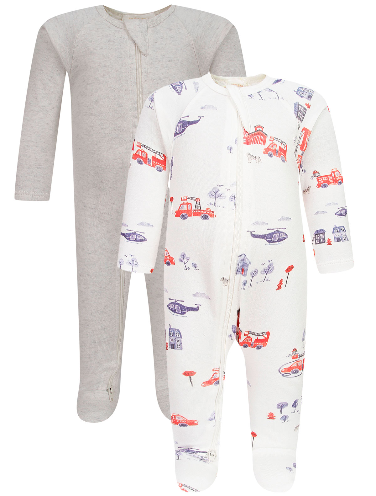 Набор из 2-х хлопковых комбинезонов на молнии