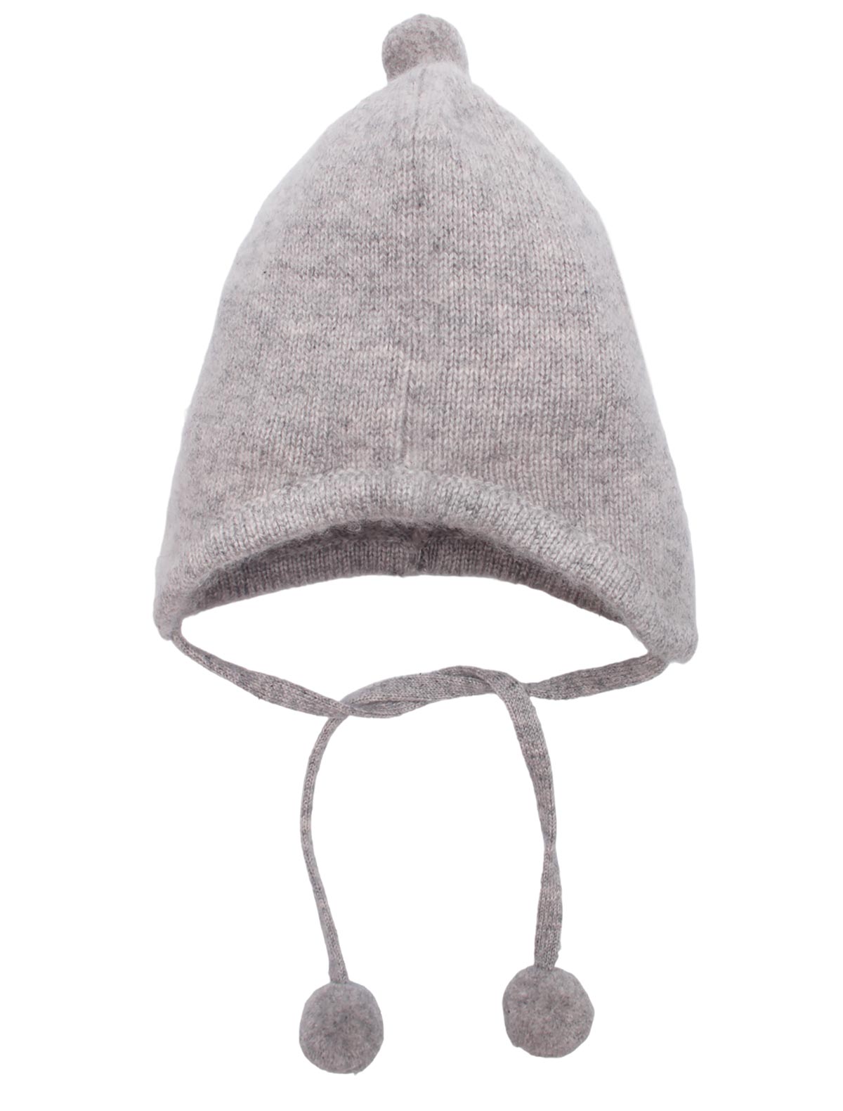 Серая шапка на завязках