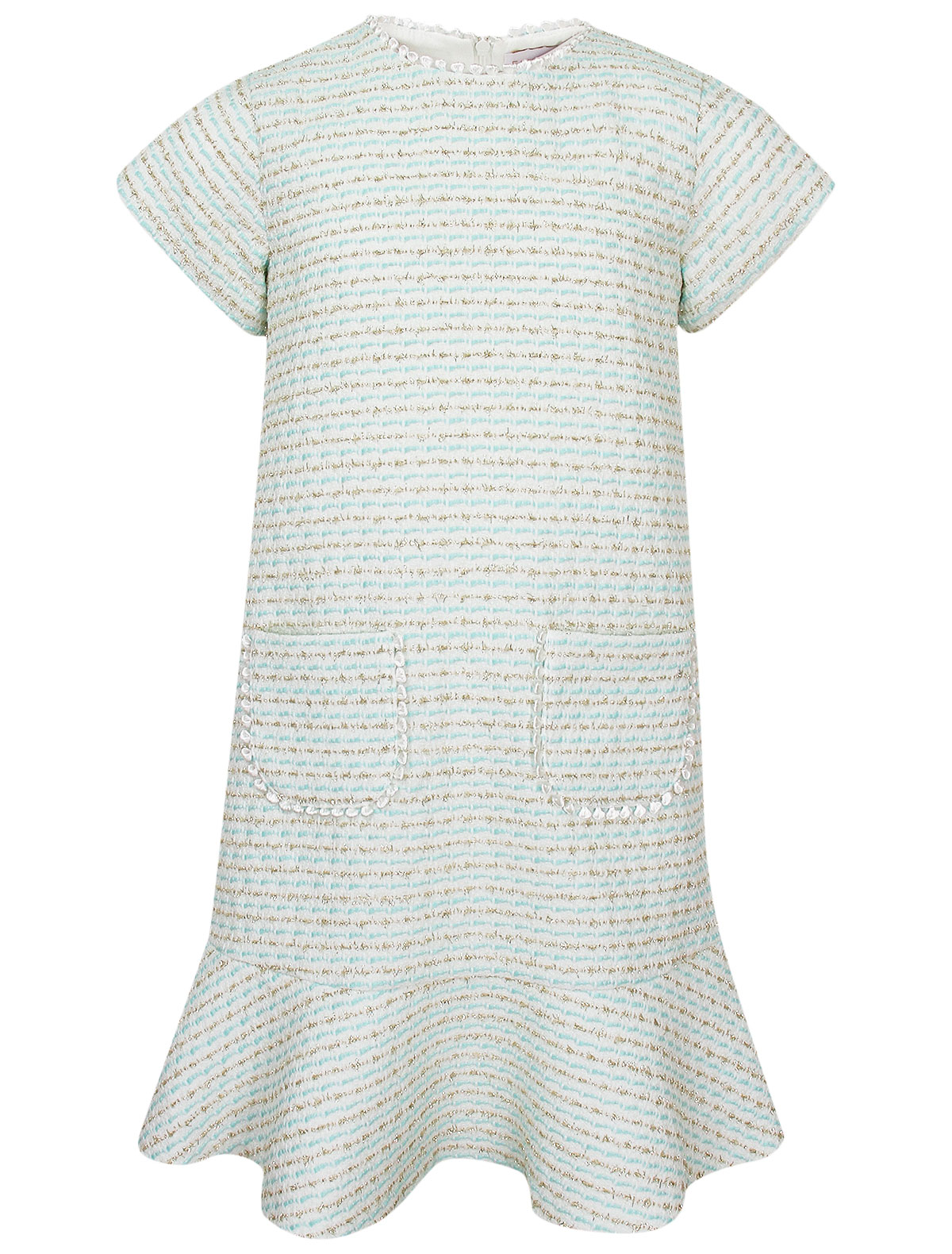 Голубое платье с карманами