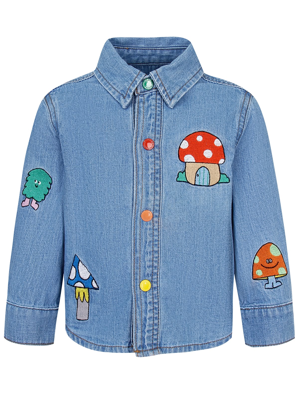 Джинсовая рубашка с вышивкой