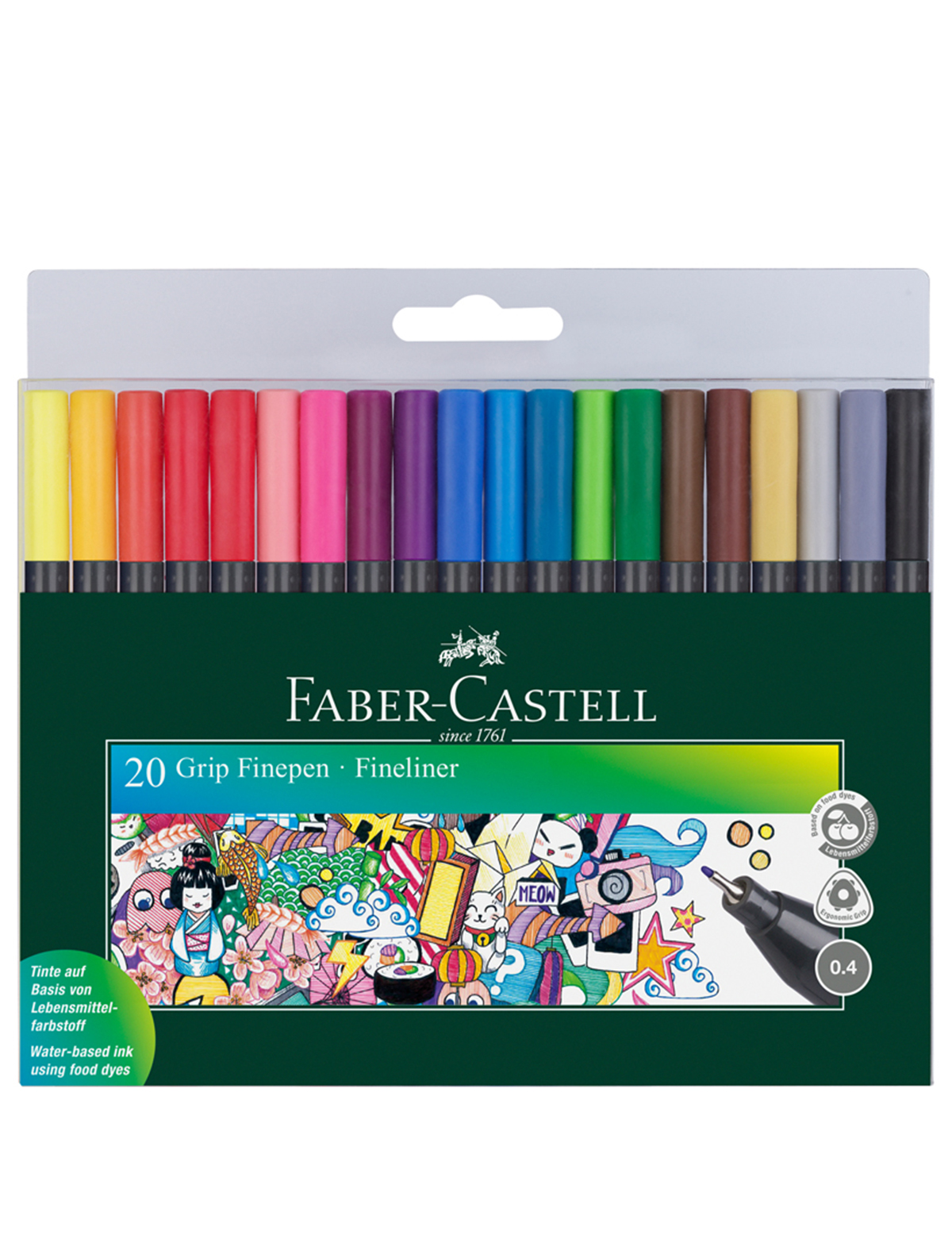 Ручка Faber-Castell набор ручек капиллярных 20 ов luxor mini fine writer 045 0 8 мм в пластиковой банке