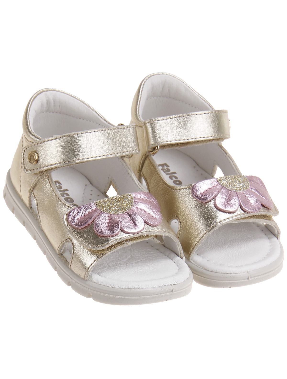 Золотистые босоножки из натуральной кожи