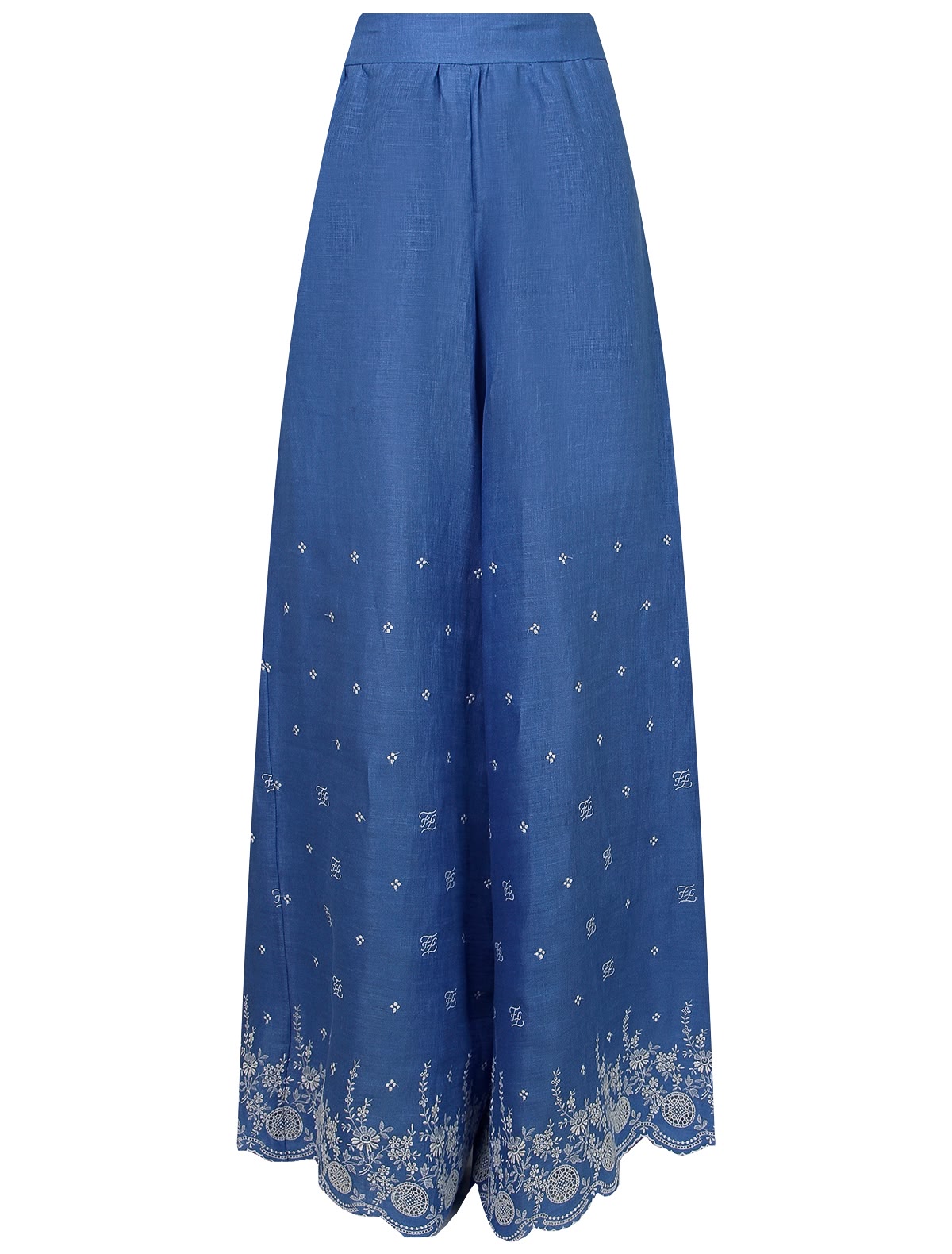 льняные Брюки с цветочным принтом