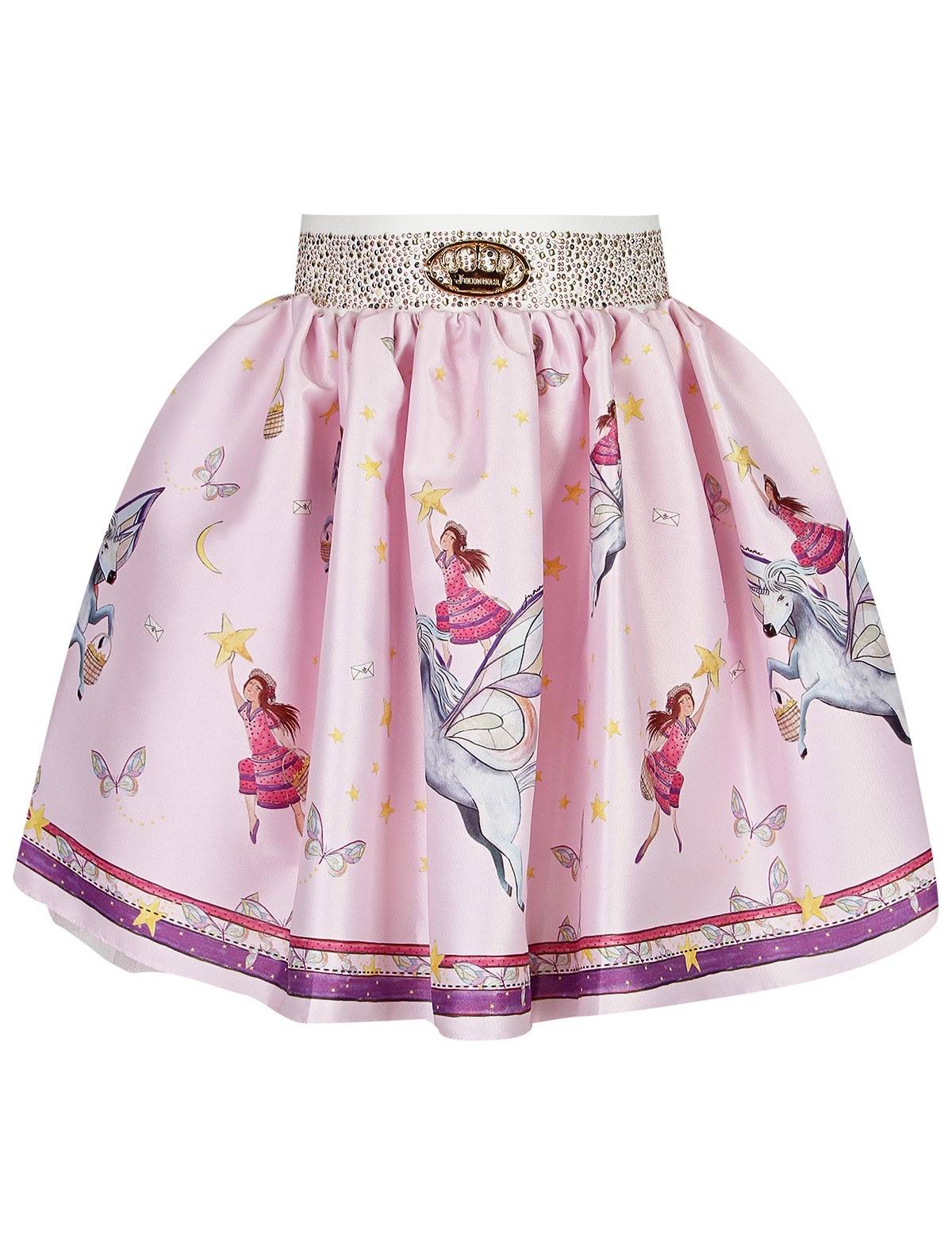 Розовая юбка с принтом