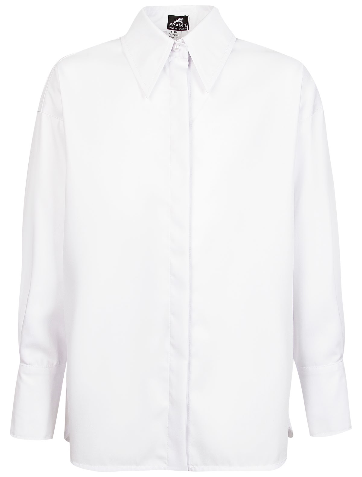 Белая блуза с удлиненным воротником