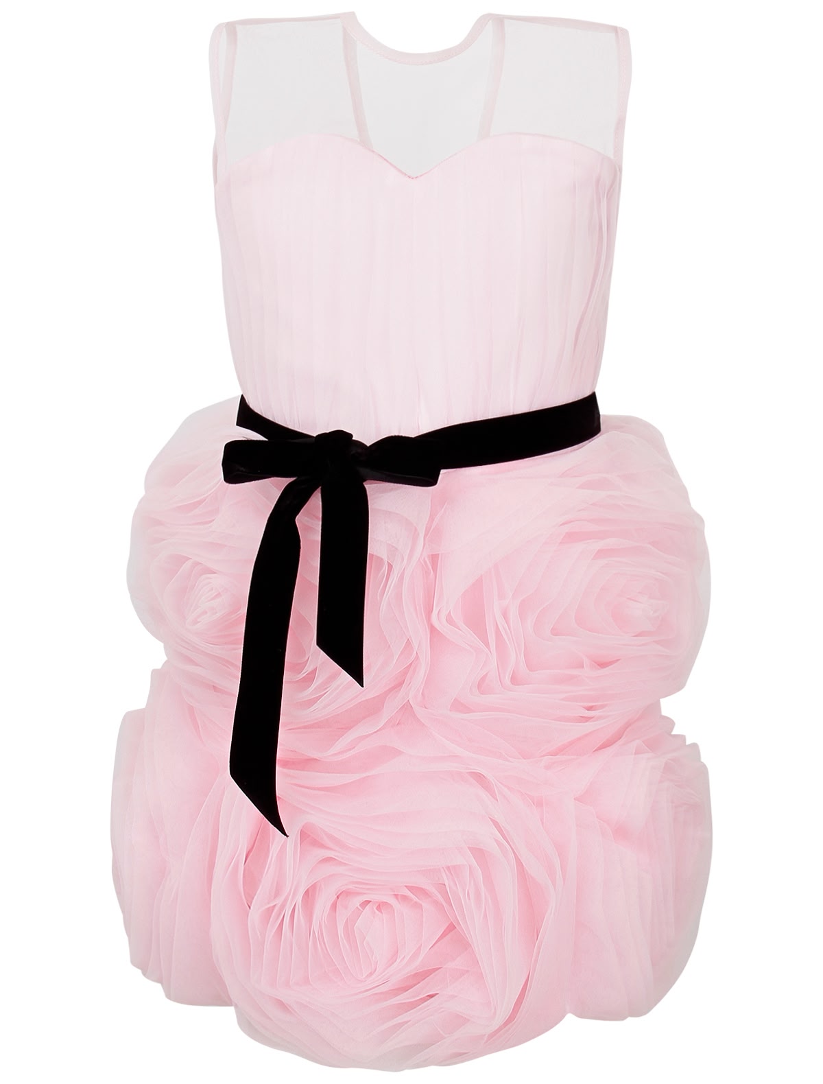 Пудровое платье с розами