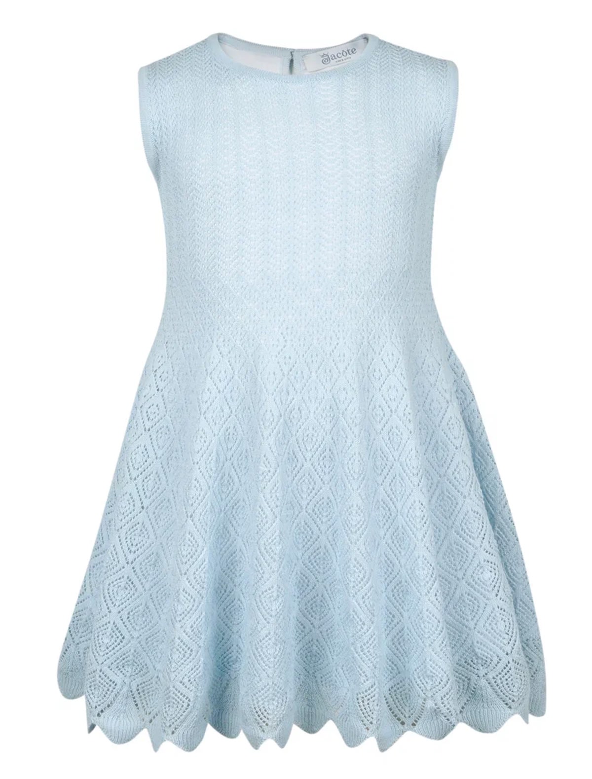Голубое трикотажное платье