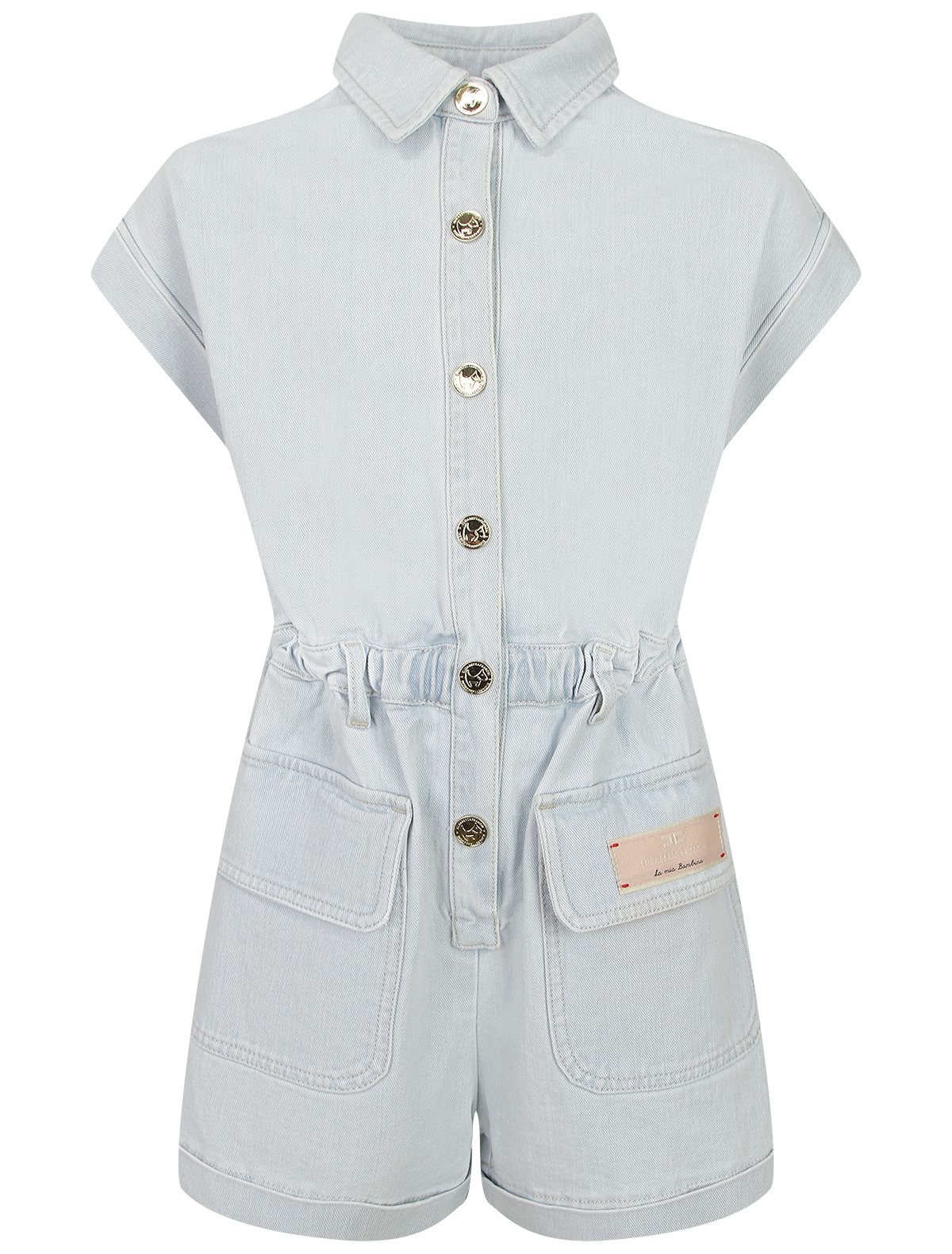 Голубой комбинезон с накладными карманами