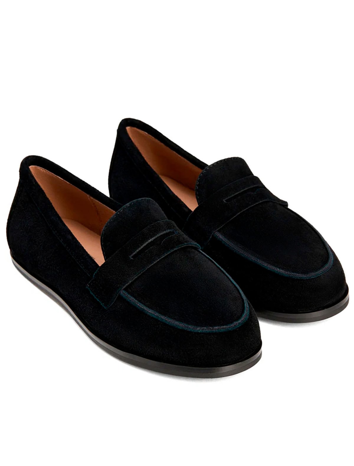 Черные замшевые лоферы