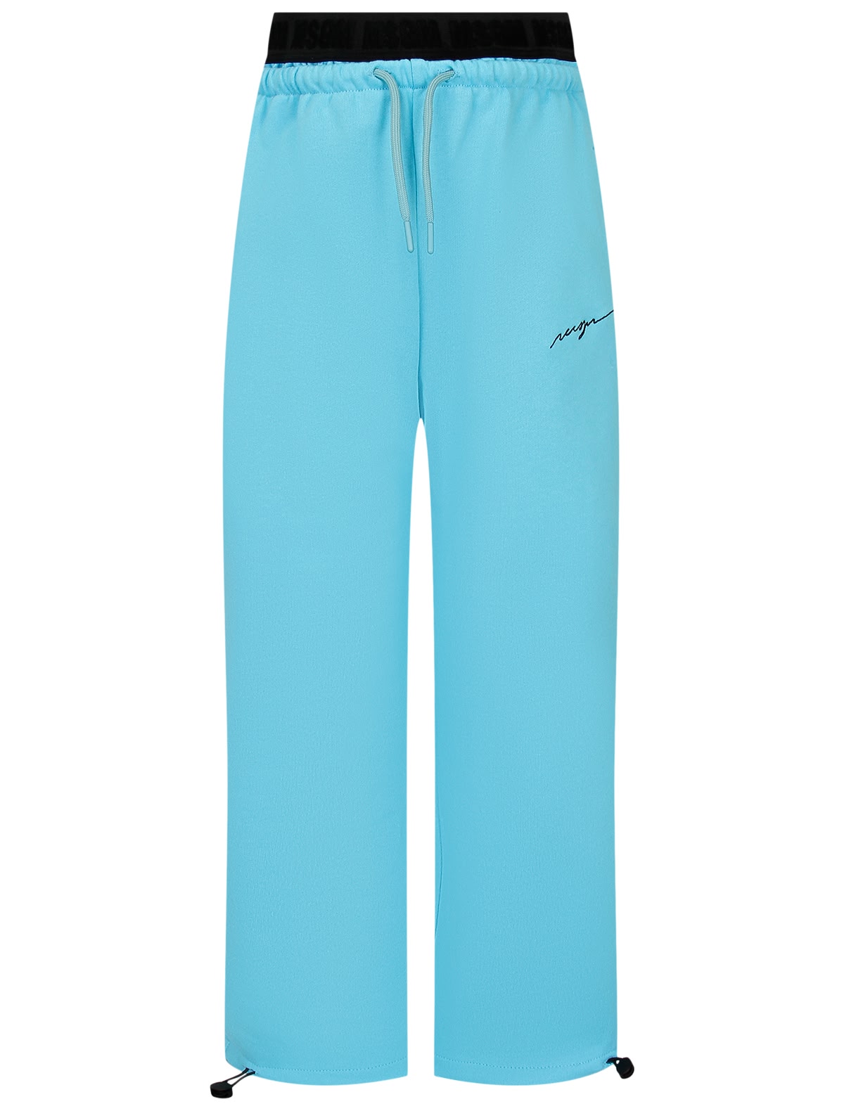 Голубые спортивные брюки с логотипом