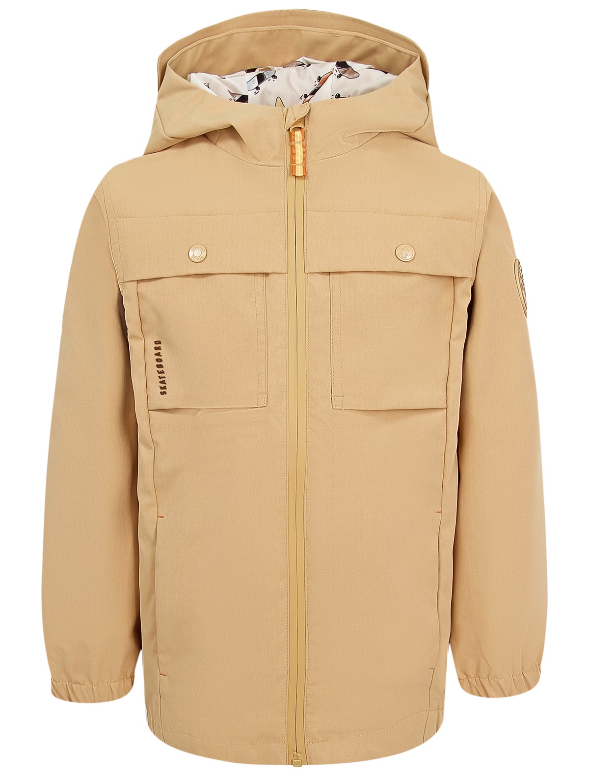 Бежевая куртка с капюшоном