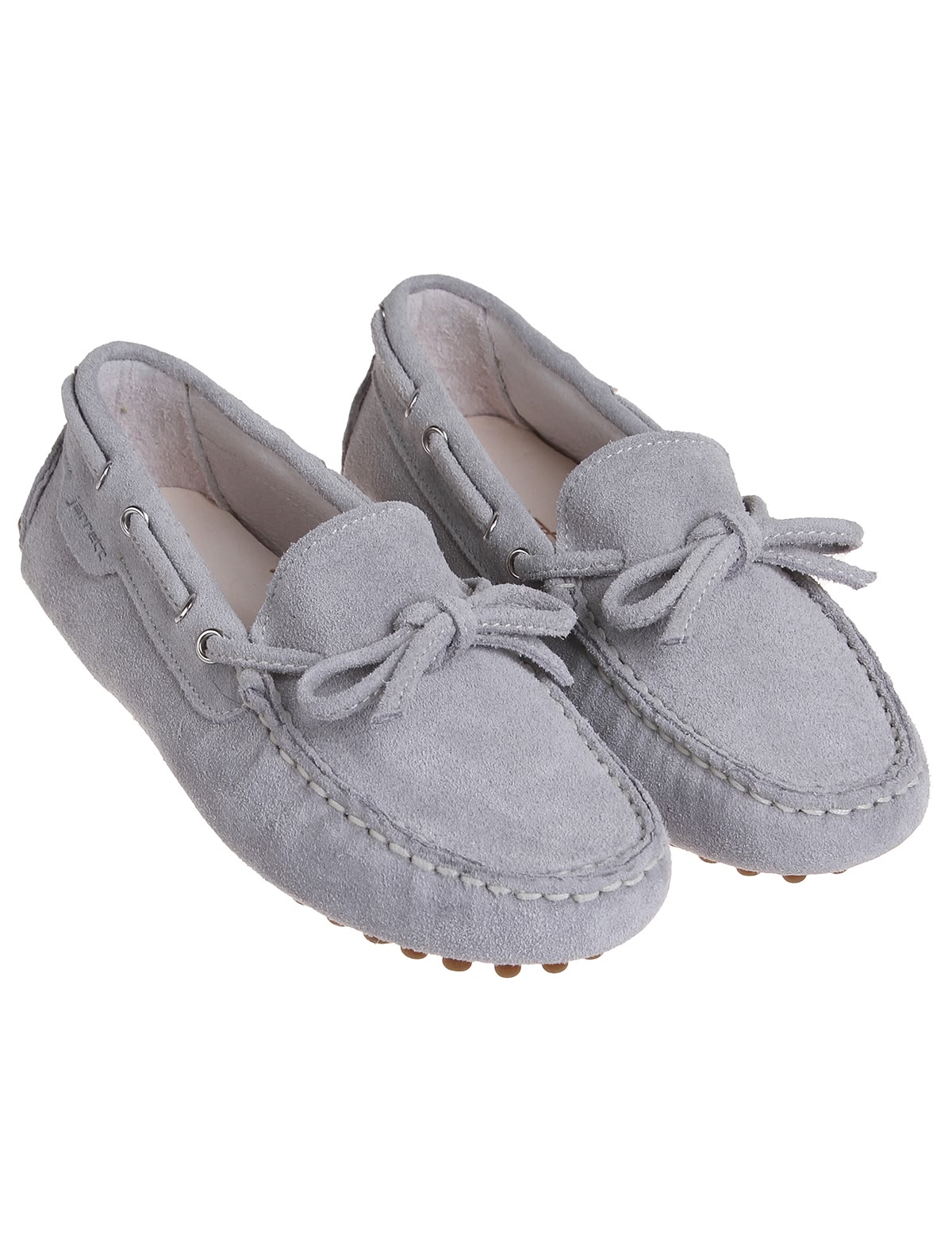 Серые мокасины из замши