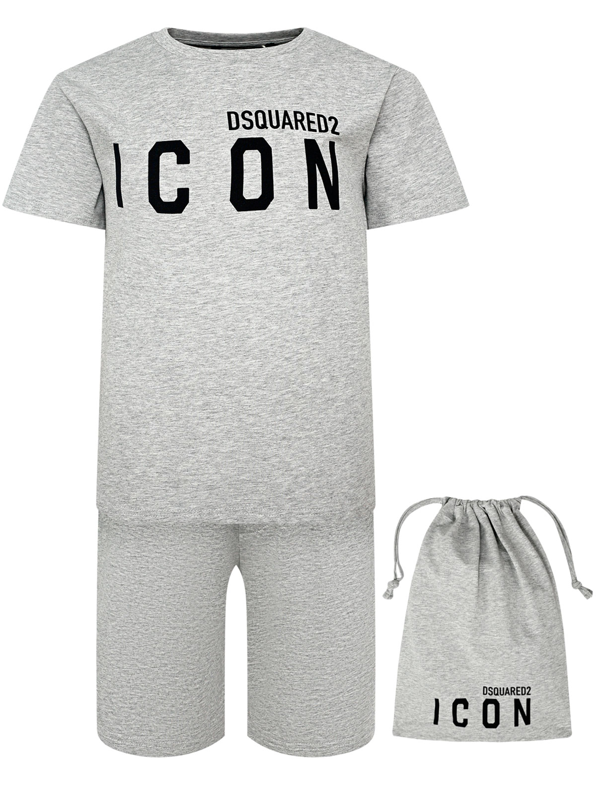 Пижама цвета серый меланж