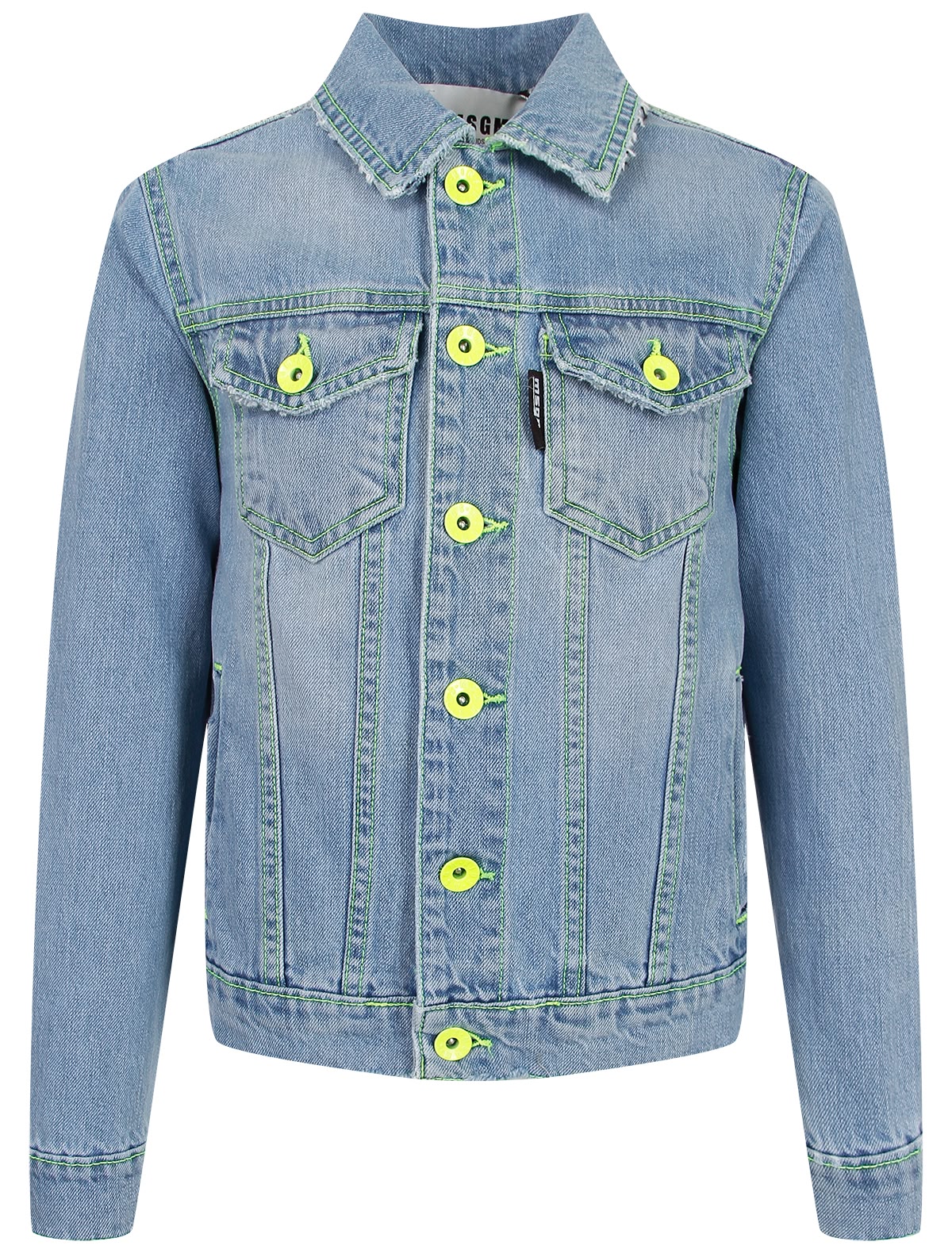 Джинсовая куртка с неоновой строчкой