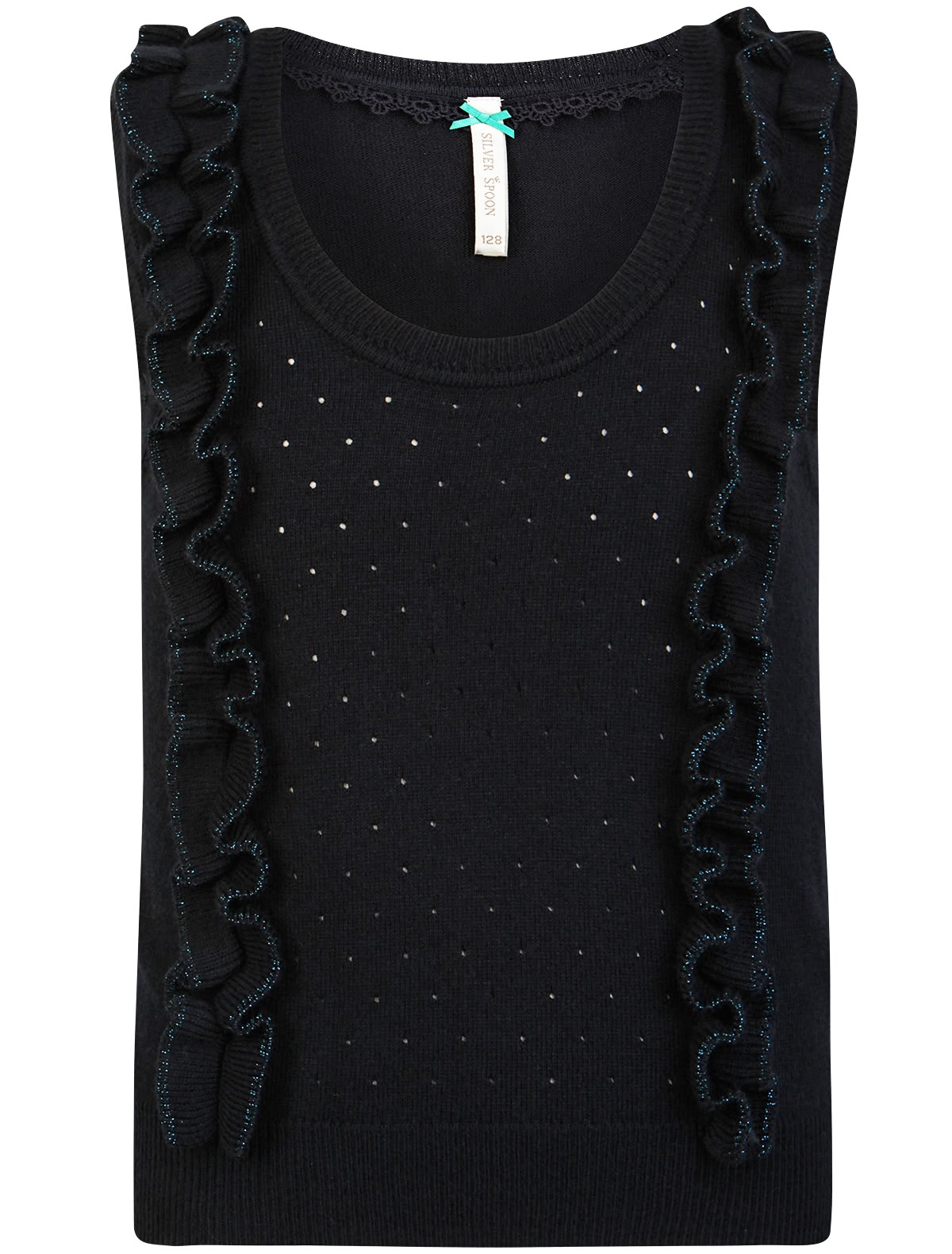 Жилет с блестящими оборками