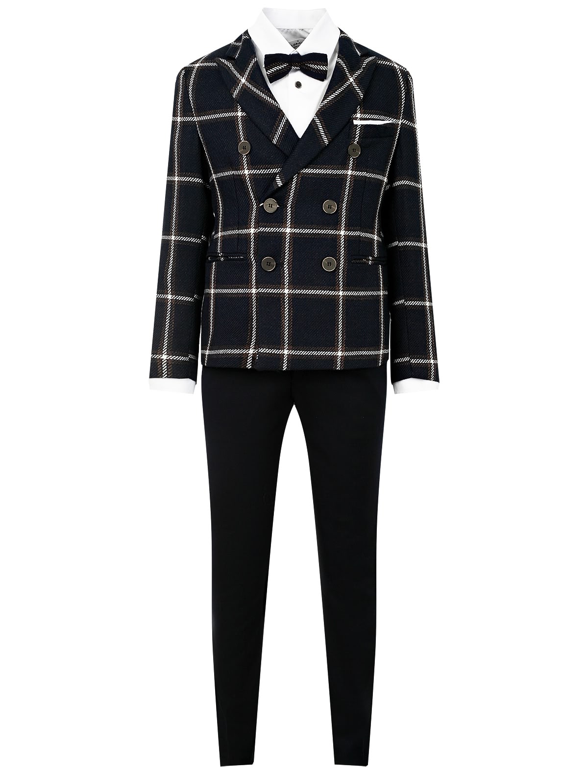 Костюм с синим пиджаком в клетку