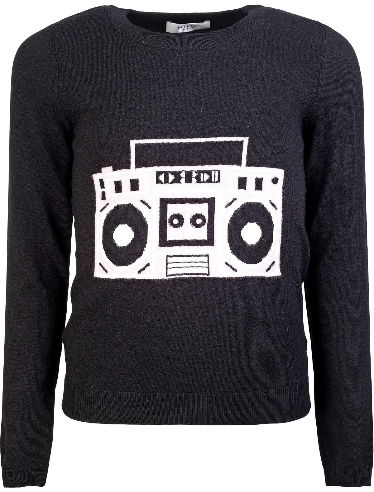 Джемпер с принтом в виде магнитофона