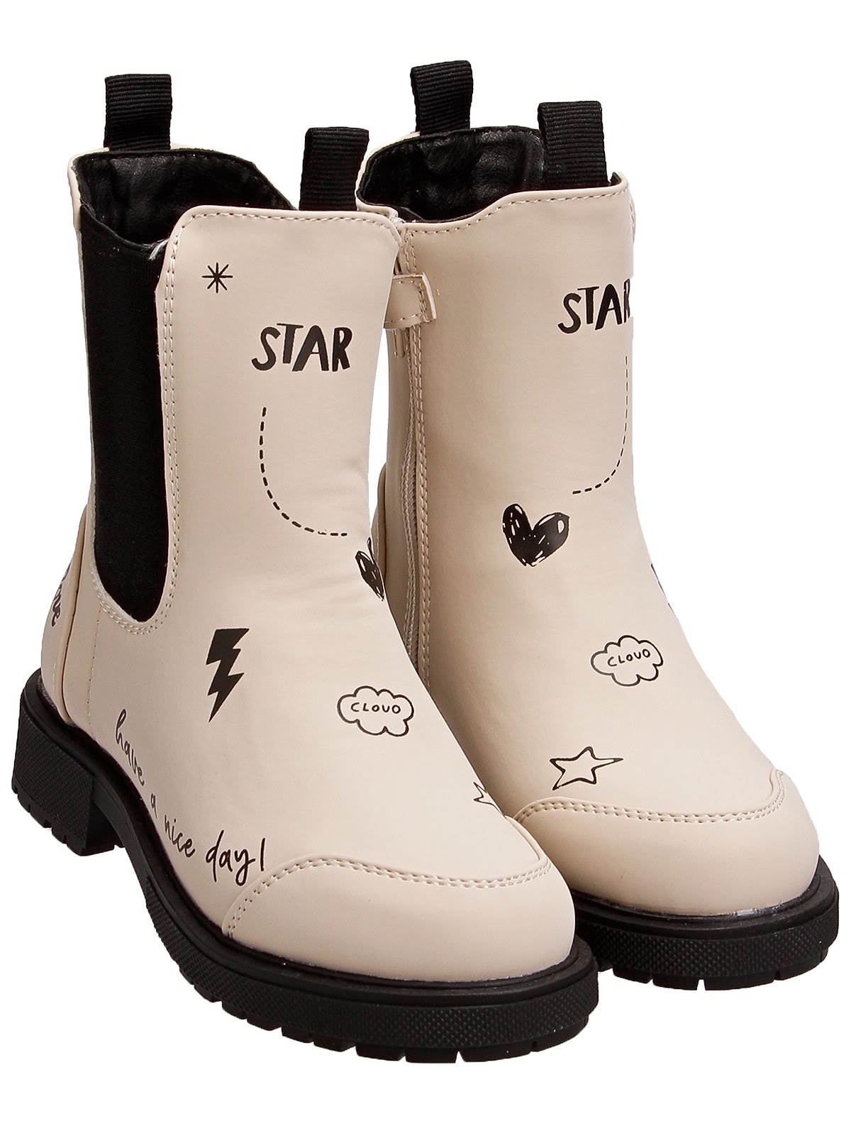 Кремовые челси с рисунками