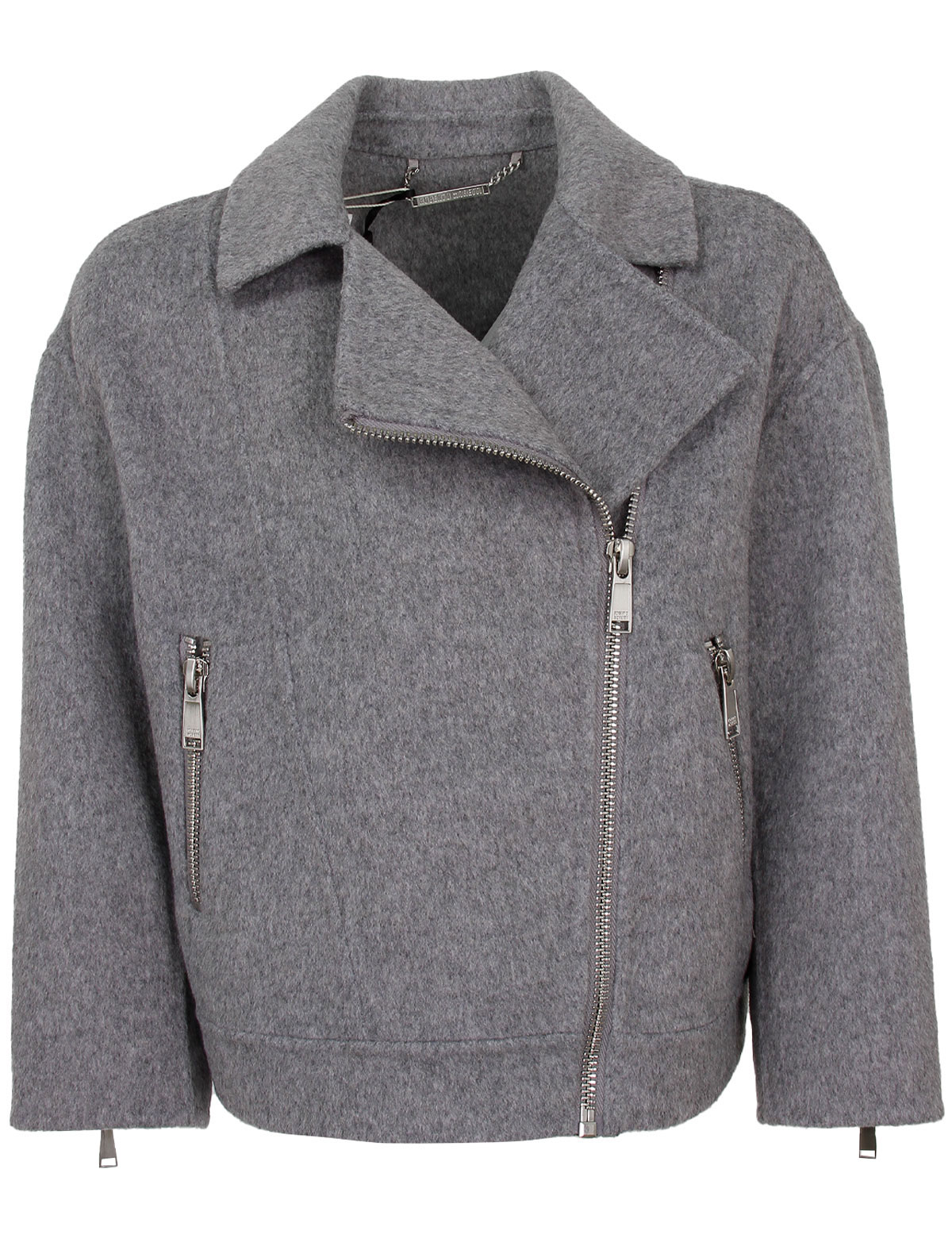 Серая куртка из шерсти и акрила