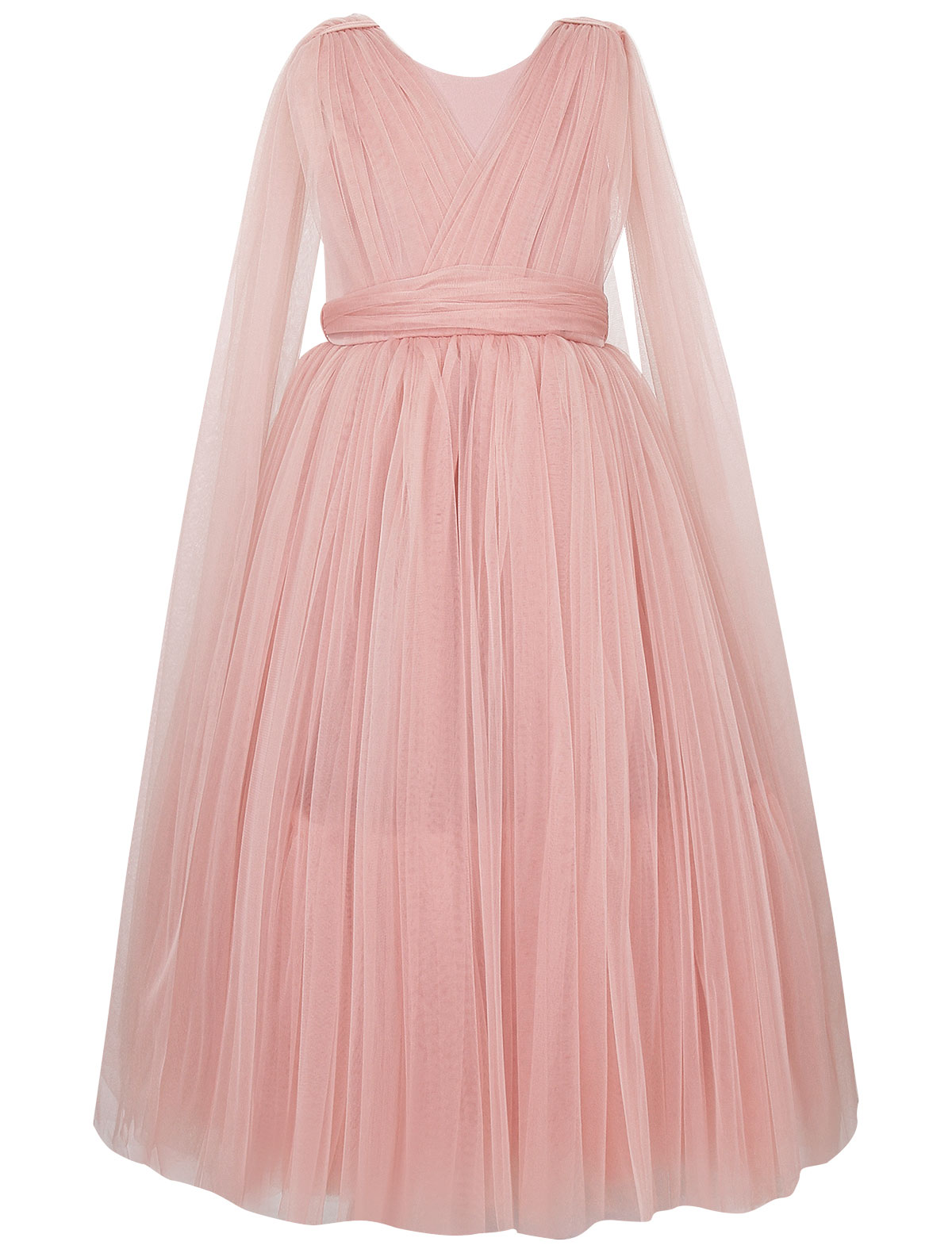 Пудровое воздушное платье