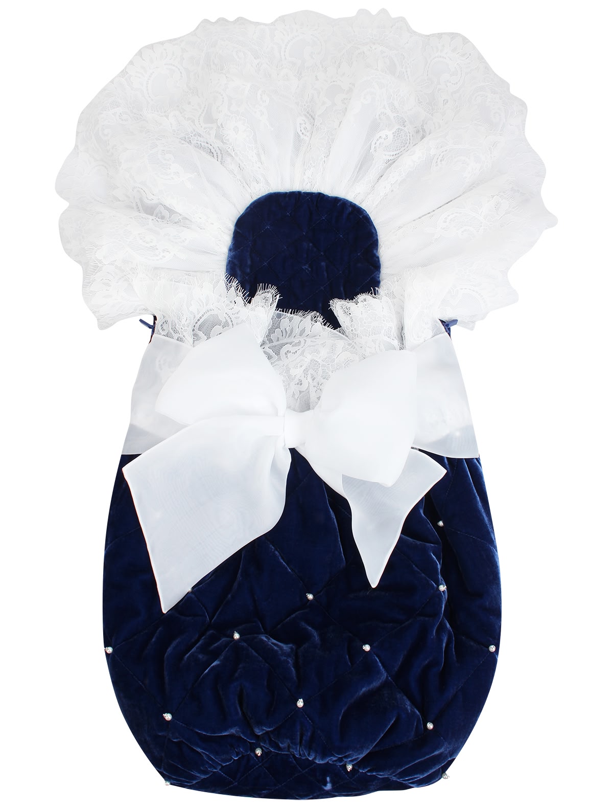 Тёмно-синий бархатный конверт