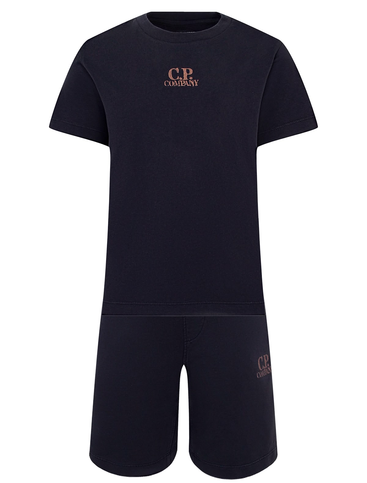 Синий комплект из футболки и шорт