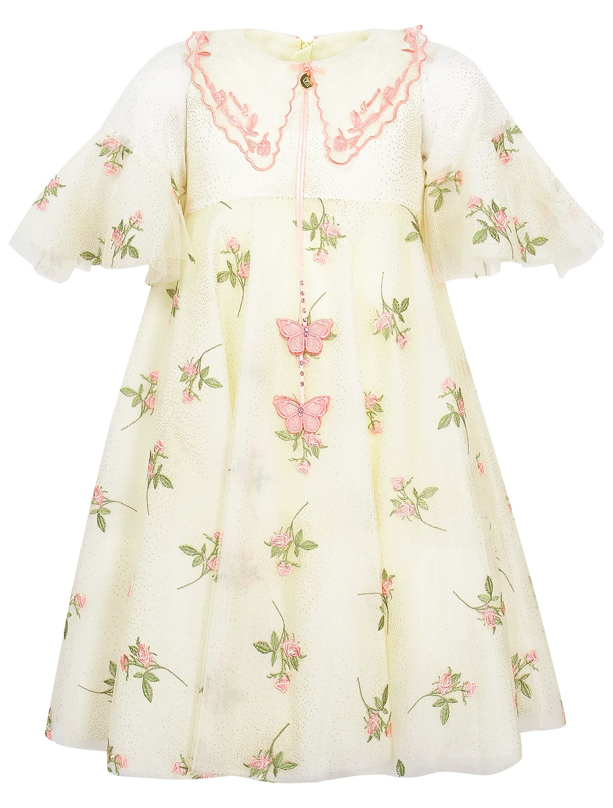 Кремовое платье с цветочным принтом