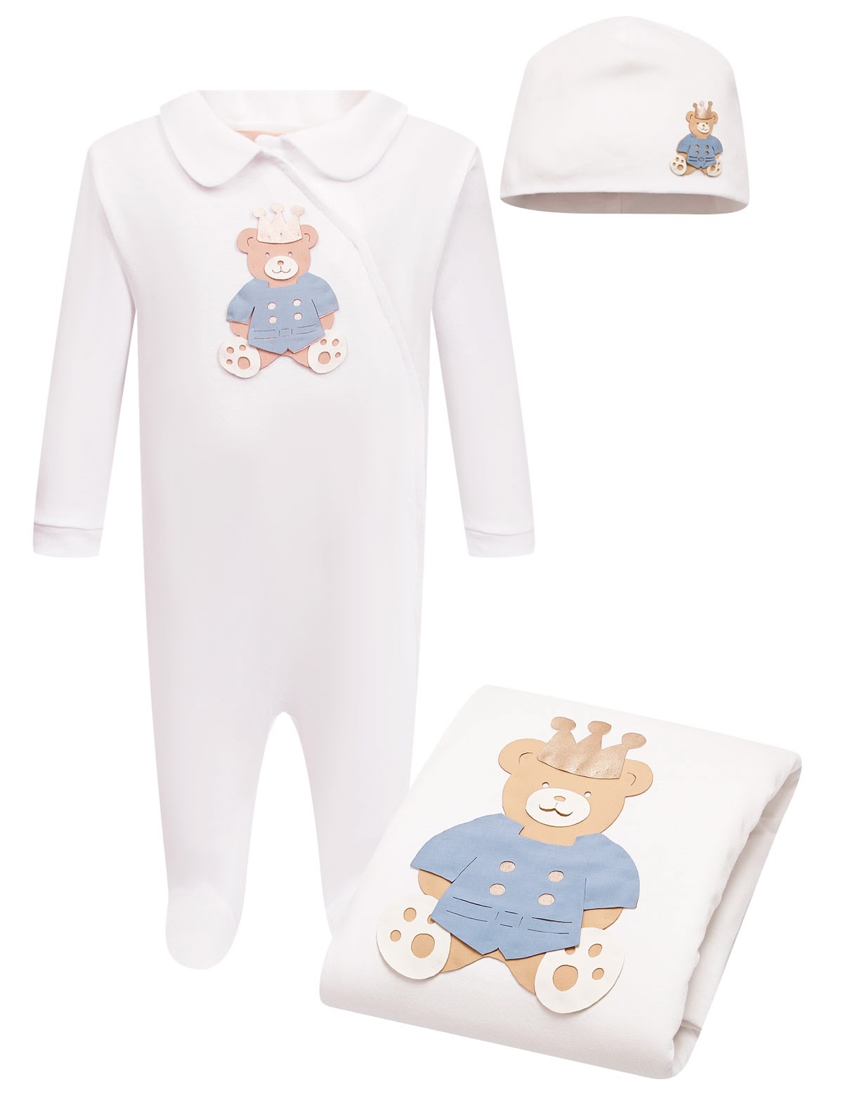 Комплект из комбинезона одеяла и шапочки