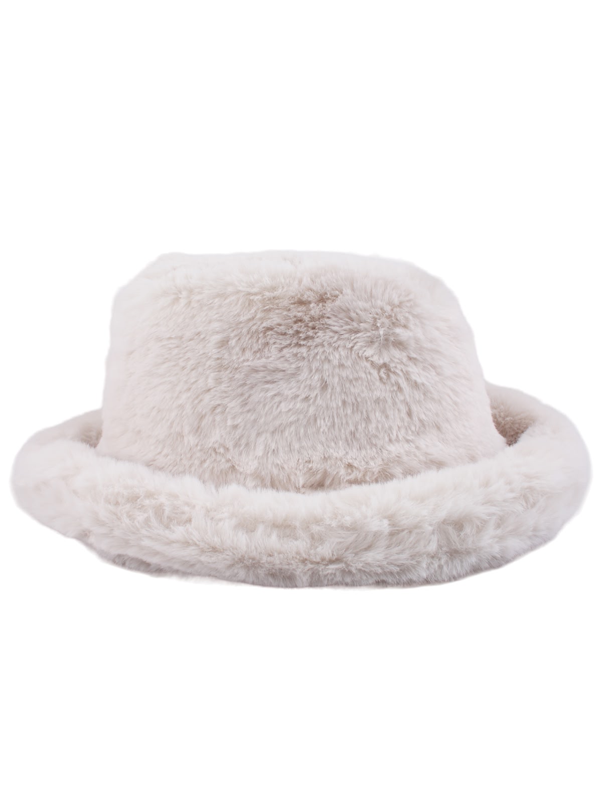 Кремовая пушистая шляпа