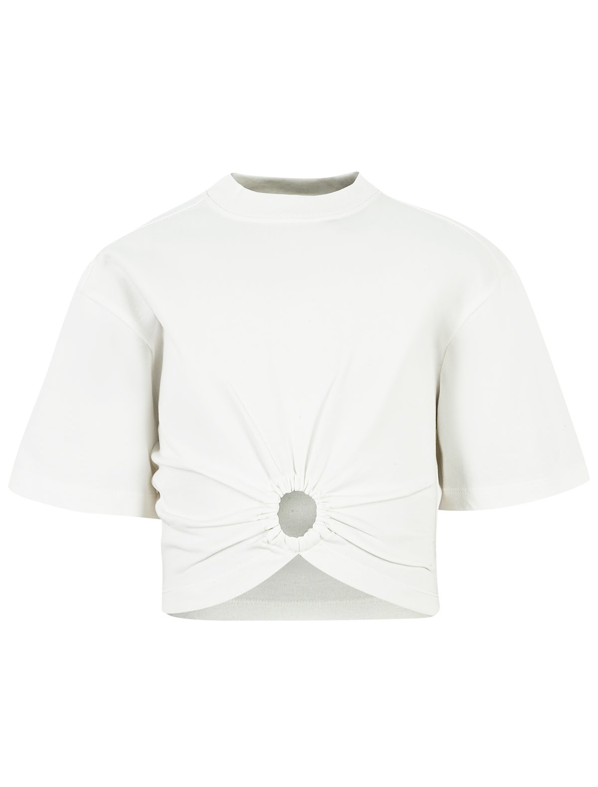 Короткая белая футболка