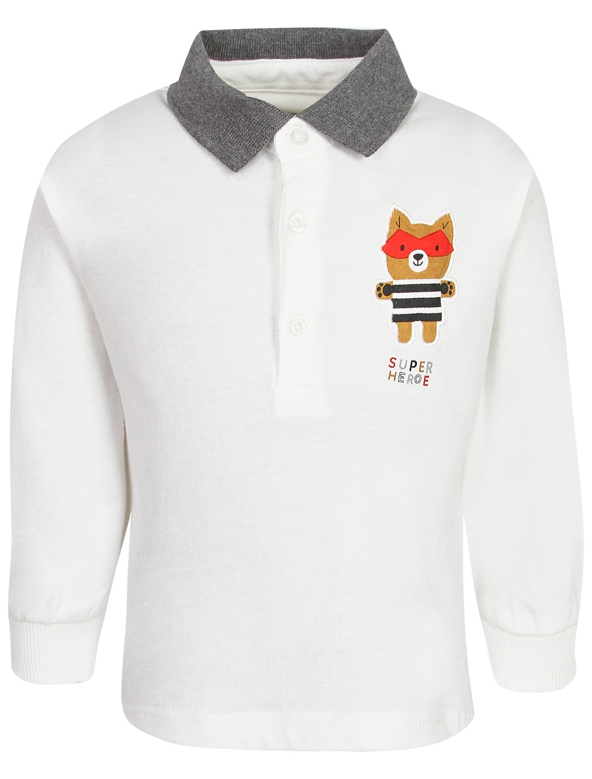 Белое поло с длинным рукавом