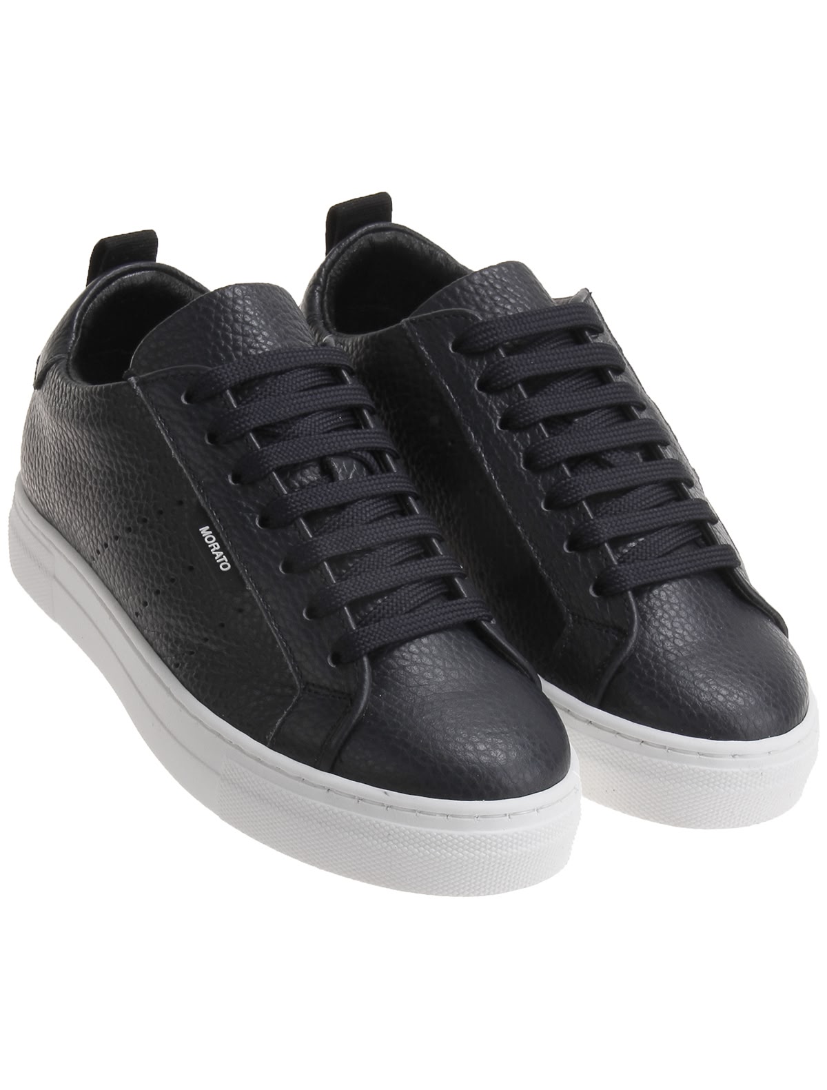 Темно-синие кеды из натуральной кожи