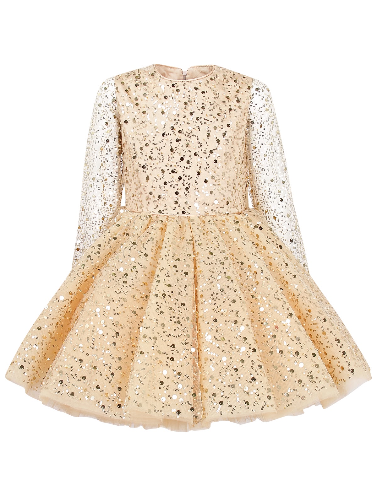 Золотистое платье из пайеточного кружева