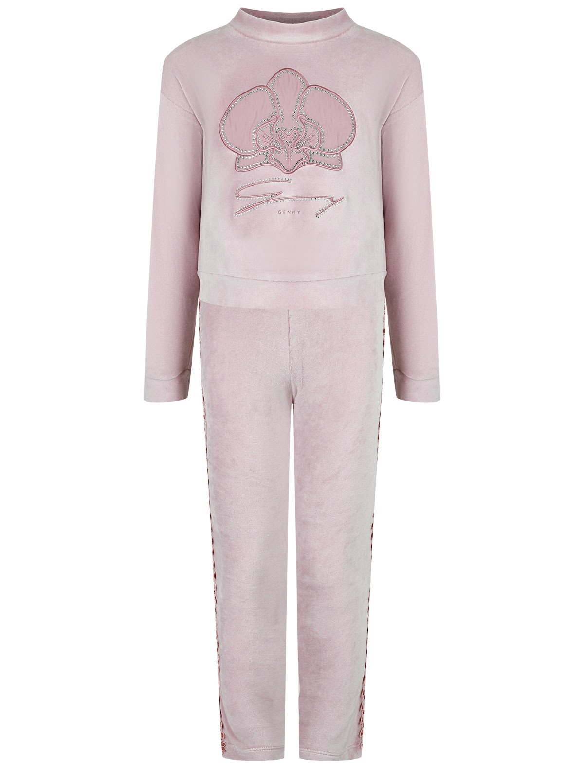 Сиреневый бархатный спортивный костюм